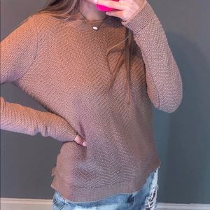 old navy tan chevron knit sweater